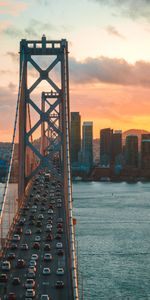 Movement,Traffic,Bridge,United States,Sunset,Usa,City,San Francisco,Cities