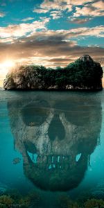 Mysterious,Island,Mystical,Ocean,Mystic,Skull,Fantasy