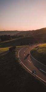 Poutres,Rayons,Route,Colline,Nature,Motocyclette,Motocycliste,Moto