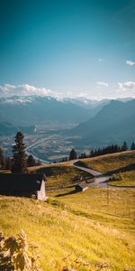 Nature,Building,Road,Mountains,Village,Landscape