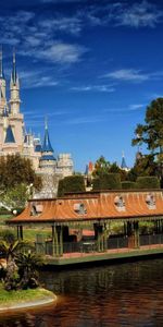 Nature,Building,Shore,Bank,Bridge,Walt Disney World,Fabulous,Cities,Fairy