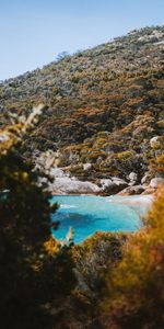 Nature,Bush,Shore,Bank,Hill,Stones,Sea