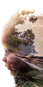 Nature,Child,Profile,Double Exposure,Art,Face