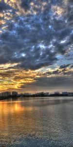 Nature,Clouds,Coast,Road,Morning,City,Buildings