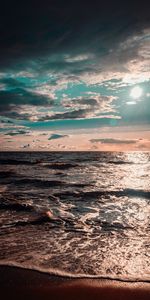 Nature,Clouds,Ocean,Surf,Sunset,Sea