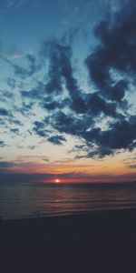 Nature,Clouds,Shore,Bank,Sunset,Sea