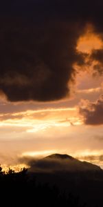 Nature,Clouds,Silhouette,Hill,Smoke