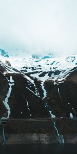 Nature,Clouds,Snow,Break,Precipice,Slope,Mountains