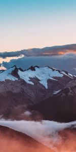 Nature,Clouds,Snow Covered,Snowbound,Mountains,Mountain Range,Landscape