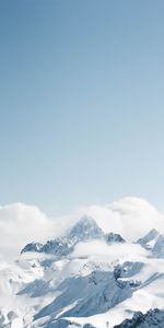 Nature,Clouds,Snow,Mountain,Top,Vertex,Landscape