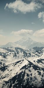 Paisaje,Naturaleza,Montañas,Nieve,Niebla,Tops,Nubes,Vértice