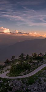 Nature,Clouds,Winding,Sinuous,Mountains,Road