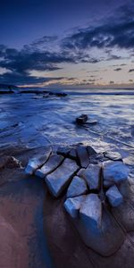 Nature,Coast,Evening,Low Tide,Ocean,Stone,Landscape