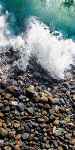 Nature,Coast,Foam,Pebble,Spray,Waves