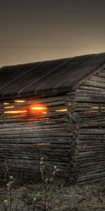 Puesta Del Sol,Pequeña Casa,Logia,Paisaje,Naturaleza,Campo