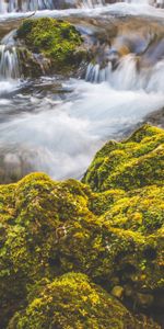 Nature,Flow,Moss,Stones,Waterfall