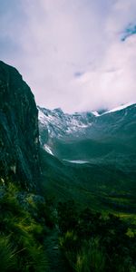 Nature,Grass,Clouds,Snow,Rocks,Snow Covered,Snowbound,Mountains