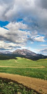 Herbe,Montagnes,Nuages,Domaine,Champ,Nature