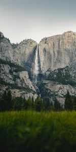 Nature,Grass,Rocks,Waterfall,Break,Precipice