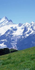 Nature,Grass,Stones,Snow,Path,Slope,Trail,Mountains,Meadow