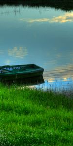 Herbe,Légumes Verts,Banque,Verdure,Un Bateau,Quai,Couchette,Nature,Rive,Lac,Divorces,Bateau,Été