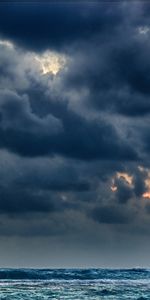 Lourd,Nuages,Sombre,Élément,Nature,Mer,Tempête