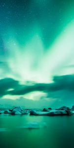 Naturaleza,Hielo,Horizonte,Lago,Islandia,Aurora Boreal,Auroras Boreales,Aurora