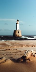 Nature,Horizon,Lighthouse,Sea,Waves,Sand,Surf