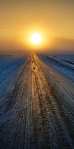 Route,Neige,Hiver,Nature,Horizon,Coucher De Soleil