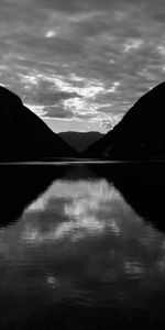 Lago,Reflexión,Pendiente,Cuesta,Naturaleza,Bw,Chb