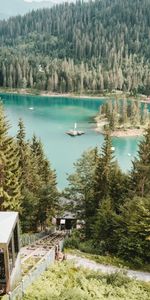 Paisaje,Montañas,Bosque,Funicular,Naturaleza,Lago