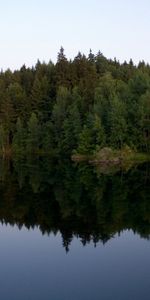 Nature,Lake,Reflection,Shore,Bank,Forest,Triangle,Small House,Lodge