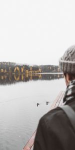 Nature,Lake,Shore,Bank,Pier,Miscellanea,Miscellaneous,Human,Person,Garden