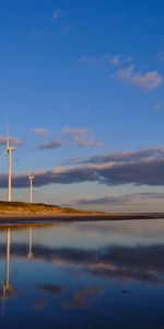 Nature,Lake,Shore,Bank,Turbines,Turbine,Wind Power Plant