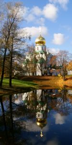 Nature,Lake,St Petersburg,Saint Petersburg,Shrine,Dome,Autumn,Temple,Church