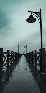 Nature,Lights,Lanterns,Moisture,Railings,Handrail,Pier,Fog