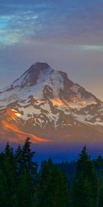 Arco Iris,Montaña,Arriba,Niebla,Nevado,Cubierto De Nieve,Naturaleza,Vértice