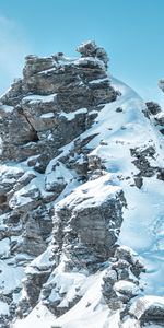 Nature,Mountain,Vertex,Top,Snow Covered,Snowbound,Slope,Climber,Mountaineer