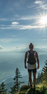 Montagne,Sommet,Retour Au Début,Touriste,Nature,Lumière Du Soleil,Touristique,Homme