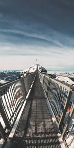 Nature,Mountains,Bridge,Le Diabler,Le Diablerets,Snow,Switzerland