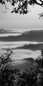 Naturaleza,Montañas,Niebla,Bw,Chb,Paisaje