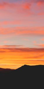 Puesta Del Sol,Montañas,Nubes,Horizonte,Naturaleza