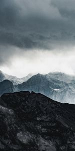 Nature,Mountains,Clouds,Rocks,Relief,Snow Covered,Snowbound