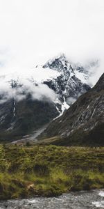 Naturaleza,Montañas,Nubes,Nieve,Vértice,Tops