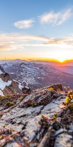 Nature,Mountains,Horizon,Vertex,Beams,Rays,Relief,Tops