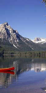 Montañas,Un Barco,Bote,Idaho,Naturaleza,Lago,Pescador