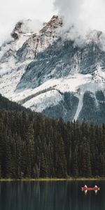 Nature,Mountains,Lake,Forest,Landscape,Boat