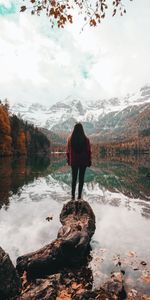 Nature,Mountains,Lake,Miscellaneous,Miscellanea,Loneliness,Girl