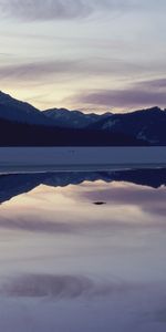 Nature,Mountains,Lake,Smooth,Dusk,Evening,Twilight,Surface