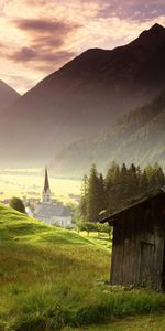 Nature,Montagnes,Maisons,Paysage